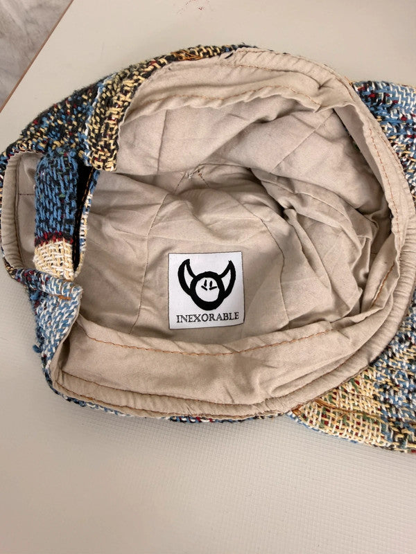 Casquette en tapisserie unisexe unique fait main upcyclé retravaillé et tissé taille unique n•992