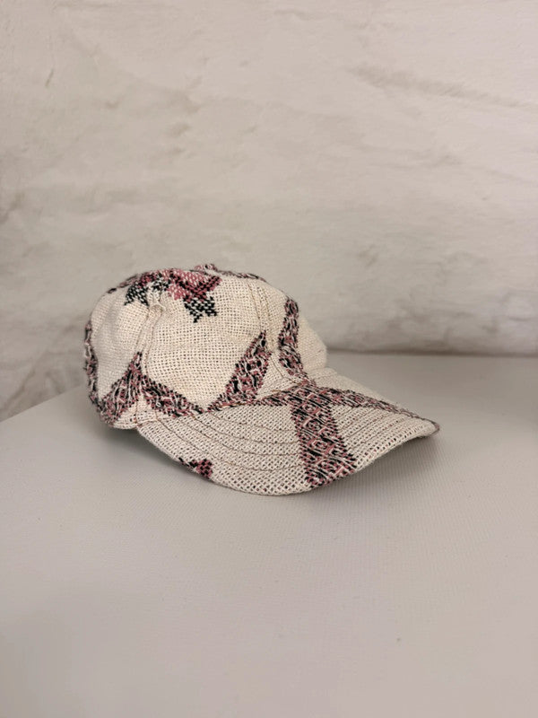 Casquette en tapisserie unisexe unique fait main upcyclé retravaillé et tissé taille unique n•994