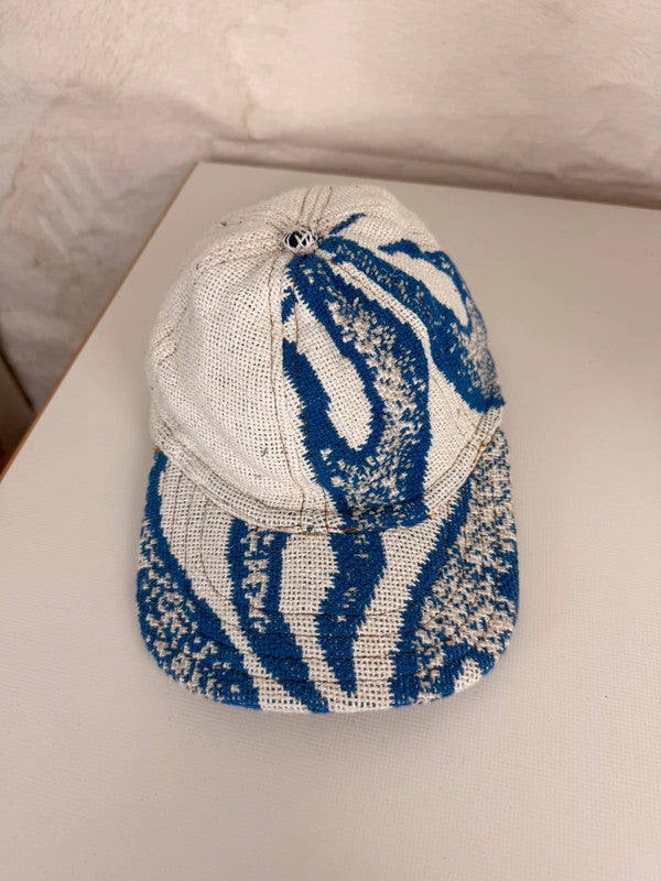Casquette en tapisserie unisexe unique fait main upcyclé retravaillé et tissé taille unique n•995