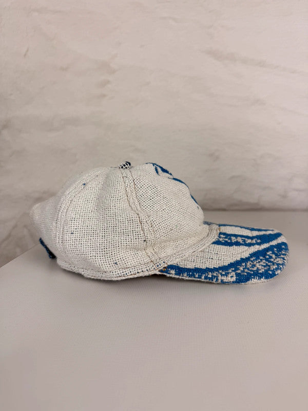 Casquette en tapisserie unisexe unique fait main upcyclé retravaillé et tissé taille unique n•995