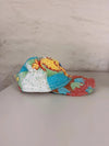 Casquette en tapisserie design unique fait main upcyclé retravaillé et tissé taille unique n•1012