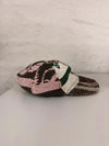 Casquette en tapisserie design unique fait main upcyclé retravaillé et tissé taille unique n•1015