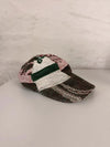 Casquette en tapisserie design unique fait main upcyclé retravaillé et tissé taille unique n•1015