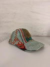 Casquette en tapisserie design unique fait main upcyclé retravaillé et tissé taille unique n•1020