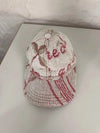 Casquette en tapisserie design unique fait main upcyclé retravaillé et tissé taille unique n•1022