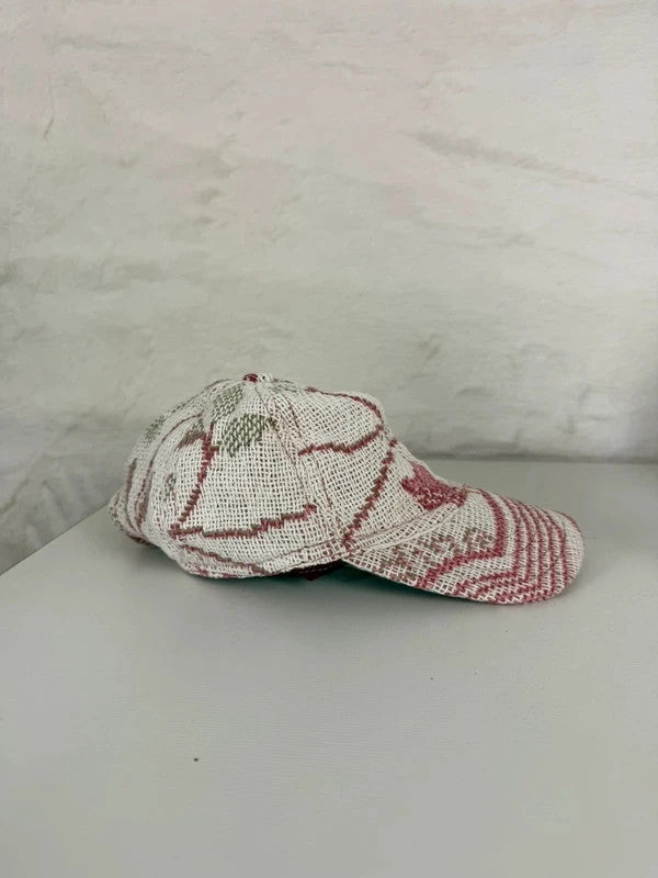 Casquette en tapisserie design unique fait main upcyclé retravaillé et tissé taille unique n•1030