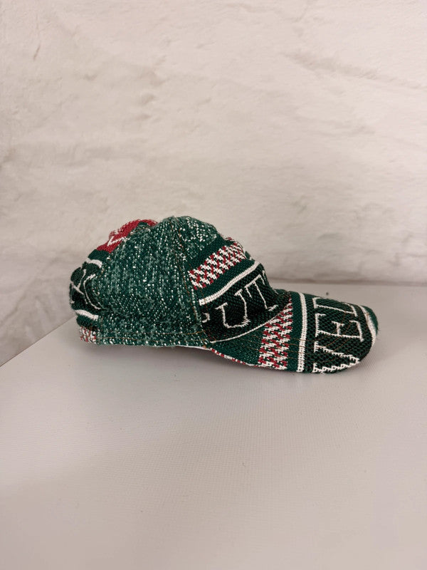 Casquette en tapisserie unisexe unique fait main upcyclé retravaillé et tissé taille unique n•1040