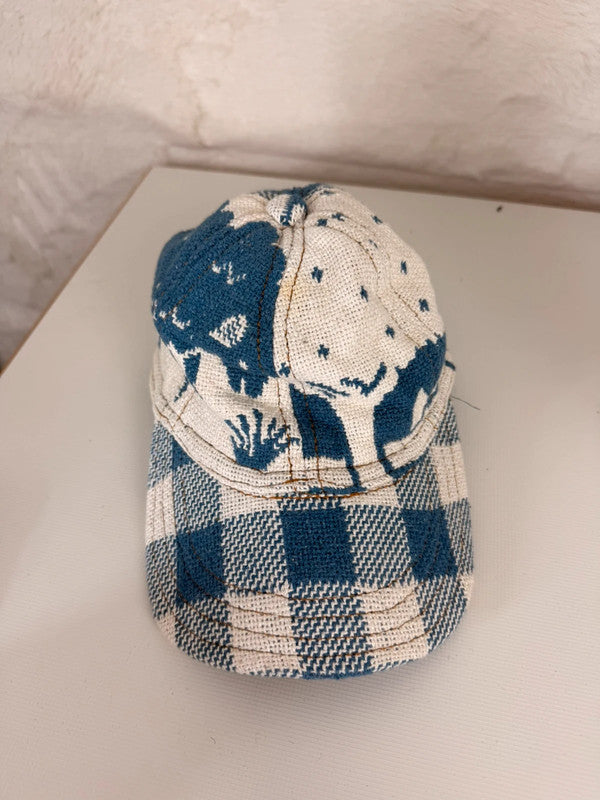 Casquette en tapisserie unisexe unique fait main upcyclé retravaillé et tissé taille unique n•1042