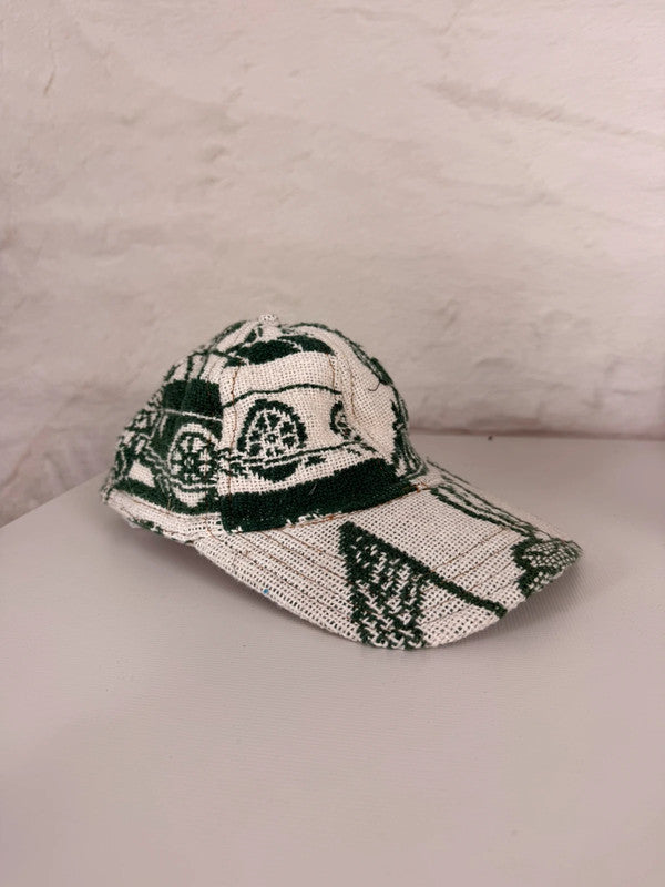 Casquette en tapisserie unisexe unique fait main upcyclé retravaillé et tissé taille unique n•1046