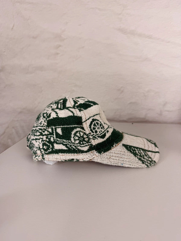 Casquette en tapisserie unisexe unique fait main upcyclé retravaillé et tissé taille unique n•1046