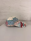 Casquette en tapisserie unisexe unique fait main upcyclé retravaillé et tissé taille unique n•1048