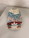 Casquette en tapisserie unisexe unique fait main upcyclé retravaillé et tissé taille unique n•1048
