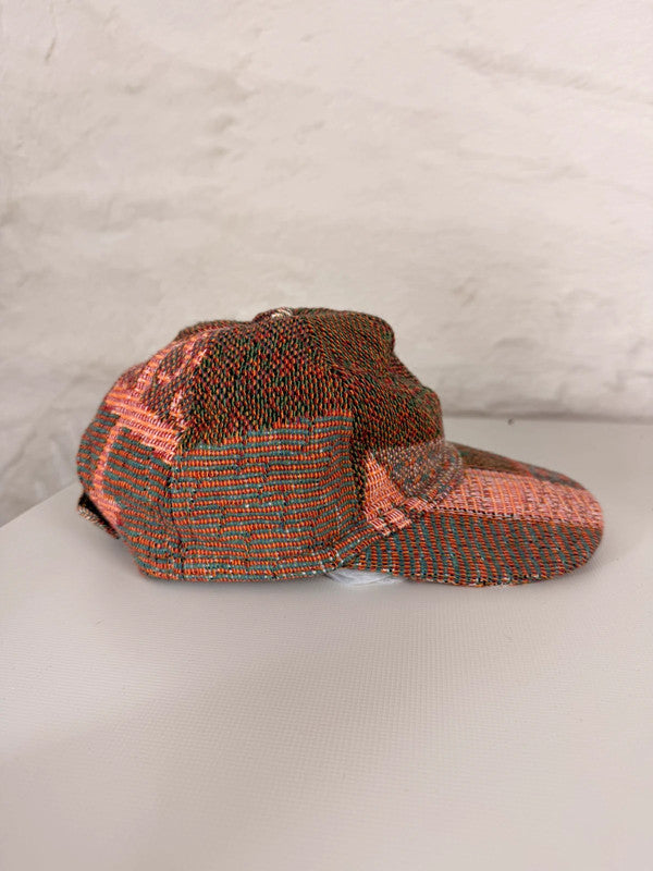 Casquette en tapisserie unisexe unique fait main upcyclé retravaillé et tissé taille unique n•1049