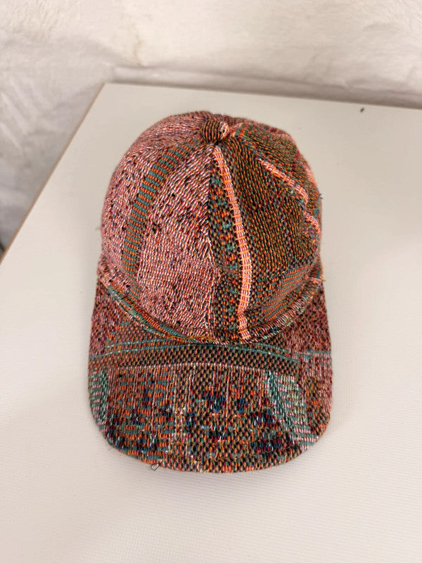 Casquette en tapisserie unisexe unique fait main upcyclé retravaillé et tissé taille unique n•1050