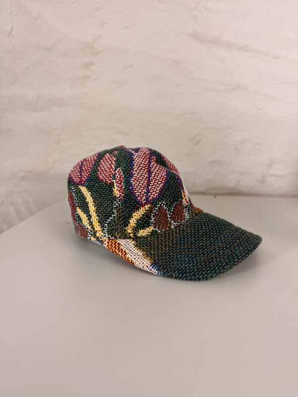 Casquette en tapisserie unisexe unique fait main upcyclé retravaillé et tissé taille unique n•1052