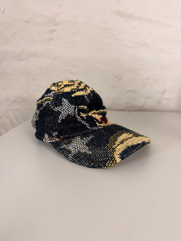 Casquette en tapisserie unisexe unique fait main upcyclé retravaillé et tissé taille unique n•1053