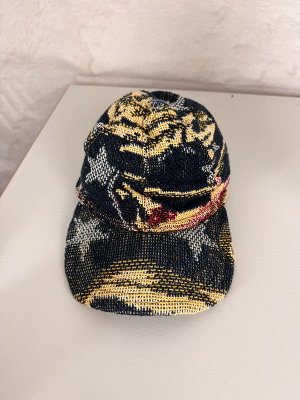 Casquette en tapisserie unisexe unique fait main upcyclé retravaillé et tissé taille unique n•1053