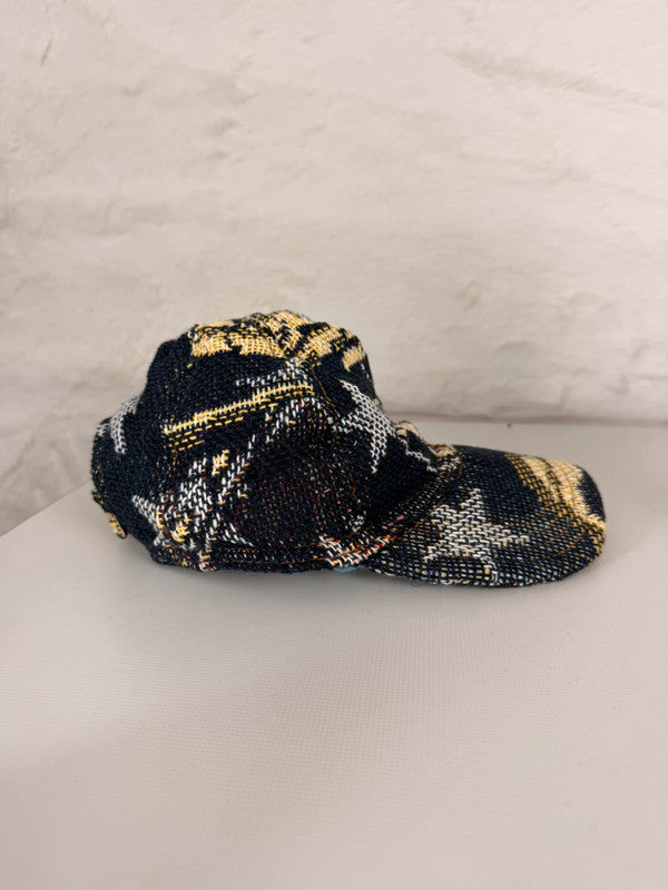 Casquette en tapisserie unisexe unique fait main upcyclé retravaillé et tissé taille unique n•1053