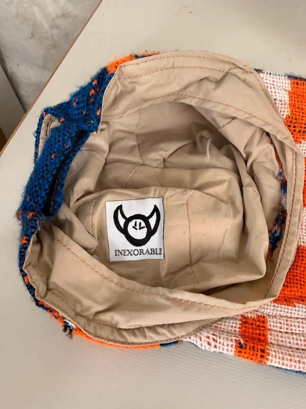 Casquette en tapisserie unisexe unique fait main upcyclé retravaillé et tissé taille unique n•1055