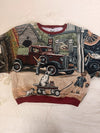 Sweat crewneck en tapisserie ample unisexe unique fait main upcyclé taille XL n•1056