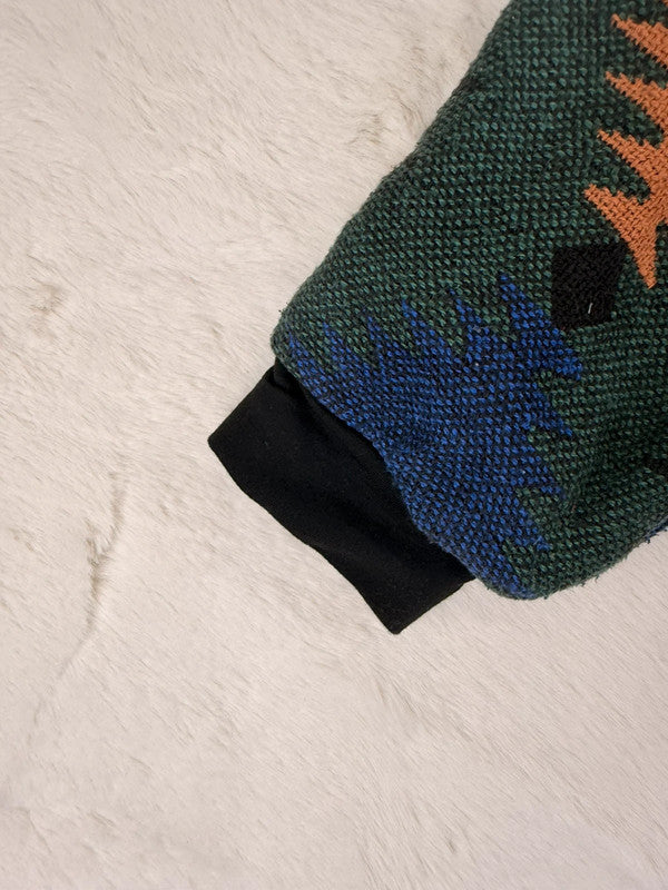 Sweat crewneck en tapisserie ample unisexe unique fait main upcyclé tissé taille XS n•1057