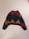 Sweat crewneck en tapisserie ample unisexe unique fait main upcyclé tissé taille XS n•1057