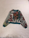 Sweat crewneck en tapisserie ample unisexe unique fait main upcyclé tissé taille XS n•1058