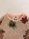 Sweat crewneck en tapisserie ample boxy unisexe unique fait main upcyclé tissé taille XS n•1061