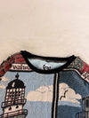 Sweat crewneck en tapisserie ample boxy unisexe unique fait main upcyclé tissé taille M n•1060