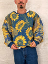 Sweat crewneck en tapisserie ample boxy unisexe unique fait main upcyclé tissé taille XL n•1063