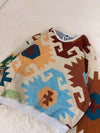 Sweat crewneck en tapisserie ample boxy unisexe unique fait main upcyclé tissé taille L n•1064