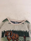 Sweat crewneck en tapisserie ample boxy unisexe unique fait main upcyclé tissé taille L n•1065
