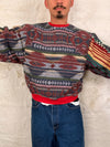Sweat crewneck en tapisserie ample boxy unisexe unique fait main upcyclé tissé taille S n•1066