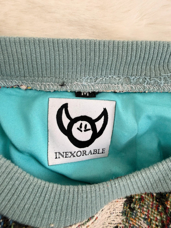 Sweat crewneck en tapisserie ample boxy unisexe unique fait main upcyclé tissé taille M n•1067