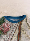 Sweat crewneck en tapisserie ample boxy unisexe unique fait main upcyclé tissé taille XS n•1070