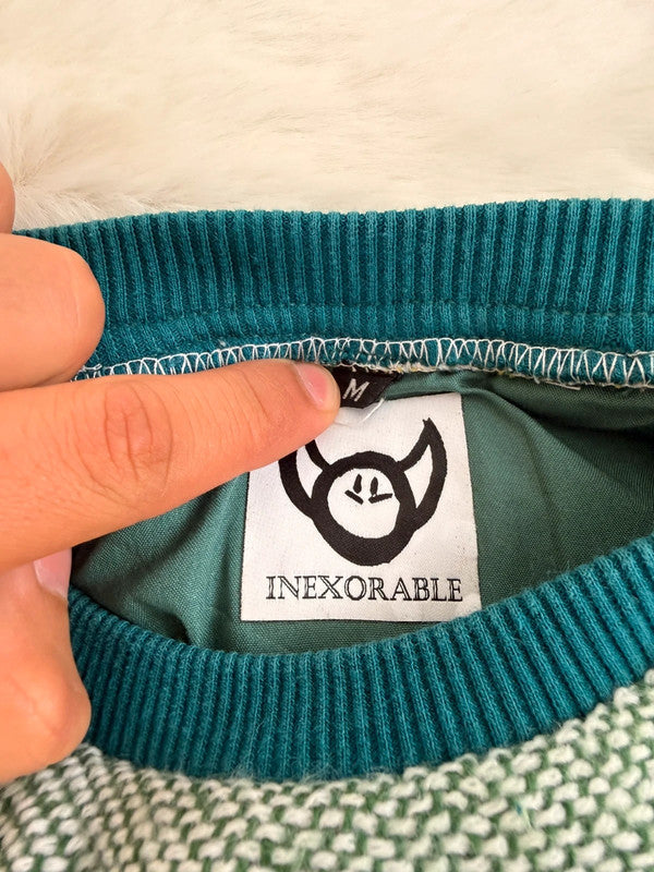 Sweat crewneck en tapisserie ample boxy unisexe unique fait main upcyclé tissé taille M n•1071