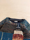 Sweat crewneck en tapisserie ample boxy unisexe unique fait main upcyclé tissé taille XS n•1074