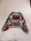 Sweat crewneck en tapisserie ample boxy unisexe unique fait main upcyclé tissé taille L n•1075