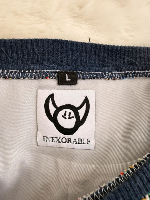 Sweat crewneck en tapisserie ample boxy unisexe unique fait main upcyclé tissé taille L n•1076