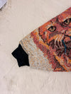Sweat crewneck en tapisserie ample boxy unisexe unique fait main upcyclé tissé taille XL n•1077
