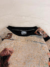 Sweat crewneck en tapisserie ample boxy unisexe unique fait main upcyclé tissé taille XL n•1077