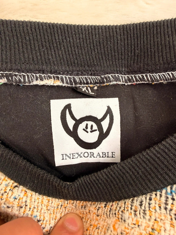 Sweat crewneck en tapisserie ample boxy unisexe unique fait main upcyclé tissé taille XL n•1077