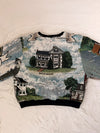 Sweat crewneck en tapisserie ample boxy unisexe unique fait main upcyclé tissé taille L n•1078