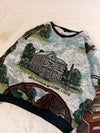 Sweat crewneck en tapisserie ample boxy unisexe unique fait main upcyclé tissé taille L n•1078