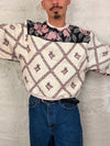 Sweat crewneck en tapisserie ample boxy unisexe unique fait main upcyclé tissé taille M n•1079