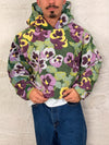 Sweat à capuche en tapisserie ample boxy unisexe unique fait main upcyclé tissé taille L n•1081