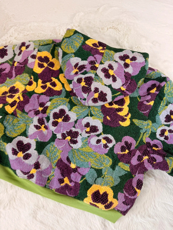 Sweat à capuche en tapisserie ample boxy unisexe unique fait main upcyclé tissé taille L n•1081