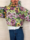 Sweat à capuche en tapisserie ample boxy unisexe unique fait main upcyclé tissé taille L n•1081