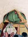 Sweat à capuche en tapisserie ample boxy unisexe unique fait main upcyclé tissé taille M n•1082