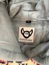 Sweat à capuche en tapisserie ample boxy unisexe unique fait main upcyclé tissé taille S n•1084